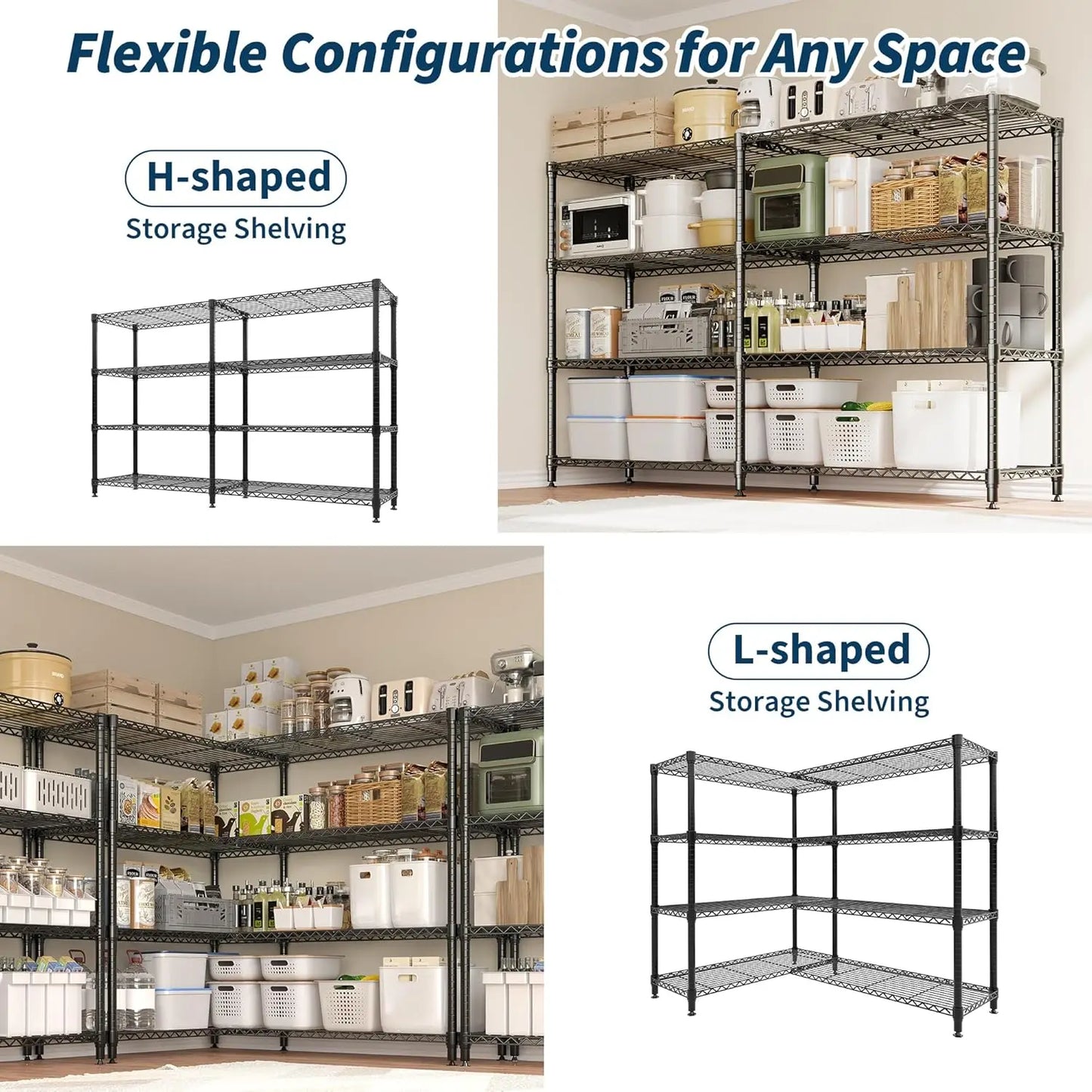 TWISTER.CK Heavy Duty 4 Tiers Metal Shelving Unit Garage Storage