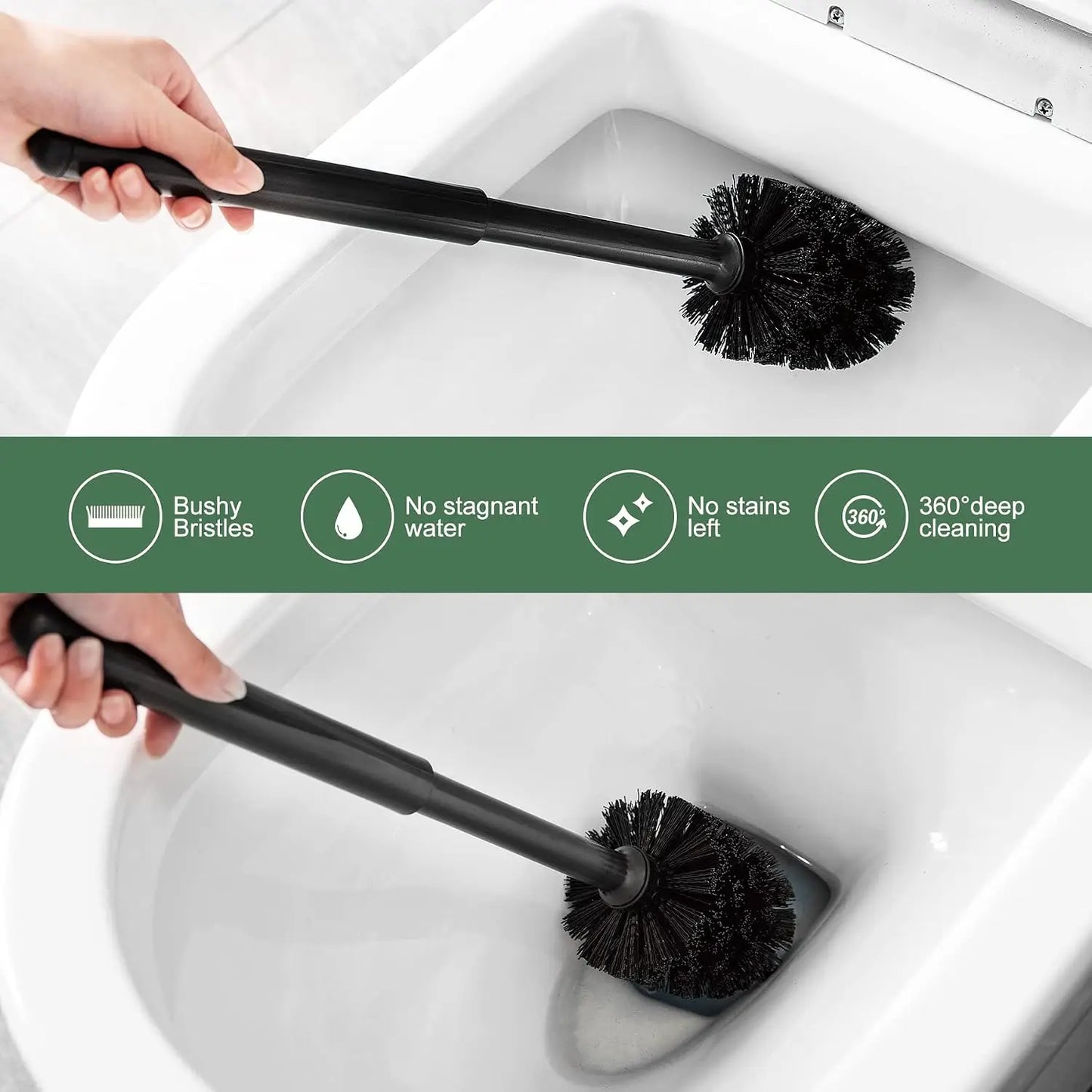 2 In 1 Toilet Brush And Plunger Set With Silicone Brush Head Strong Suction Rubber Cup Space Saving Bathroom Cleaning Tool With Storage Holder Toilet Brush Toilet Plunger Bathroom Cleaning Tools