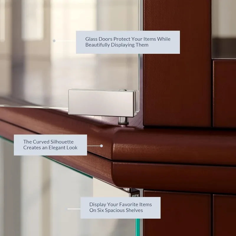 Ashfield Lighted Corner Curio Cabinet With Glass Door