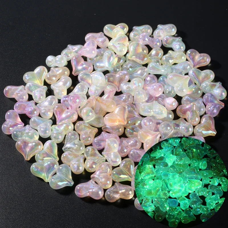 30Pcs Luminous Acrylic Beads 15mm Pentagram Loose Beads For Glow In The Dark Jewelry Making DIY Bracelet Necklace Earring