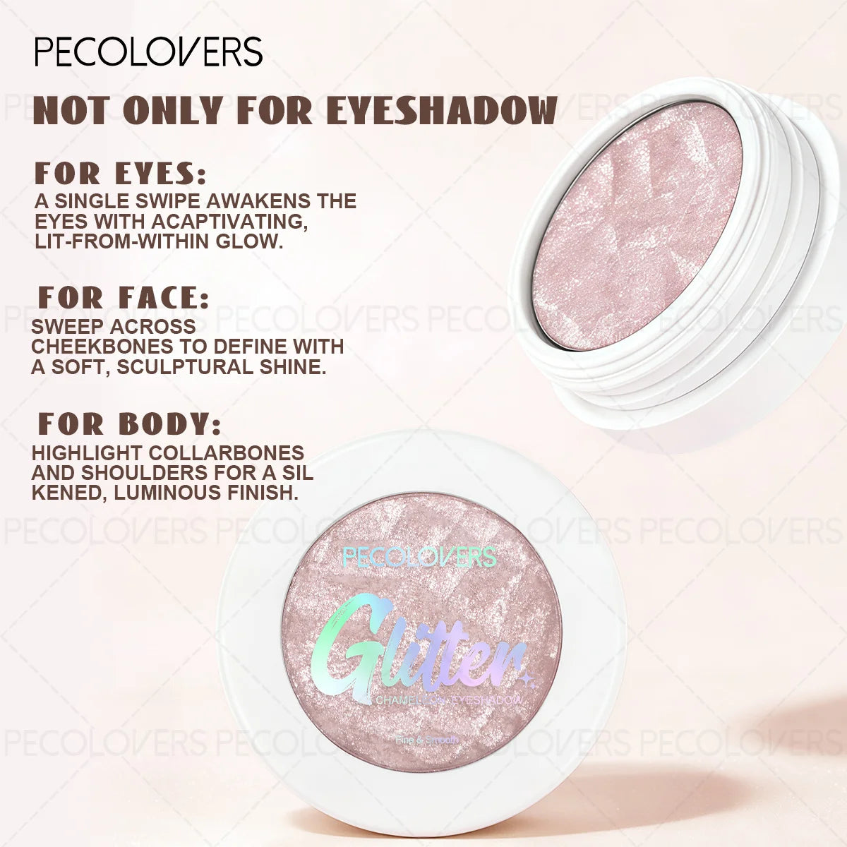 10PCS/SET Glitter Highlight Eyeshadow Palette Mashed Potatoes Texture Lasting Shimmer Illuminator Brighten Highlighter Eye Cosmetic