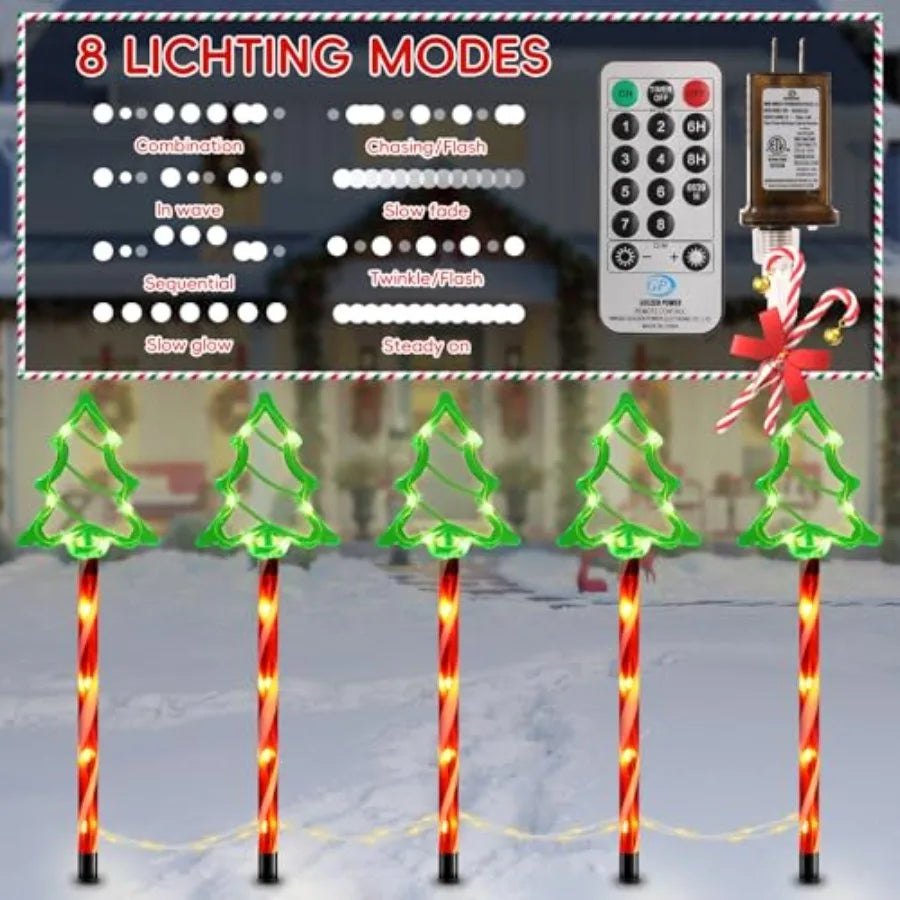 Hign-concerned Candy Cane Pathway Lights Outdoor Christmas