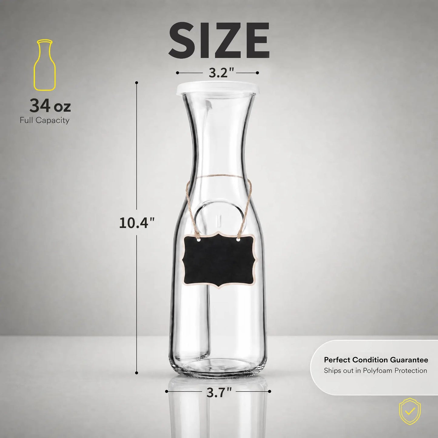 Glass Pitcher With Lid For Beverages And Cold Drinks