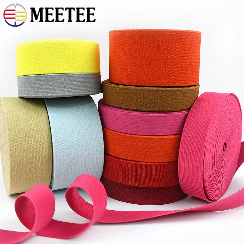 3/5M 25/30/40/50mm Flat Elastic Band for Sewing Pants Waistband Rubber Cord Tape Stretch Webbing Bands DIY Clothes Accessories