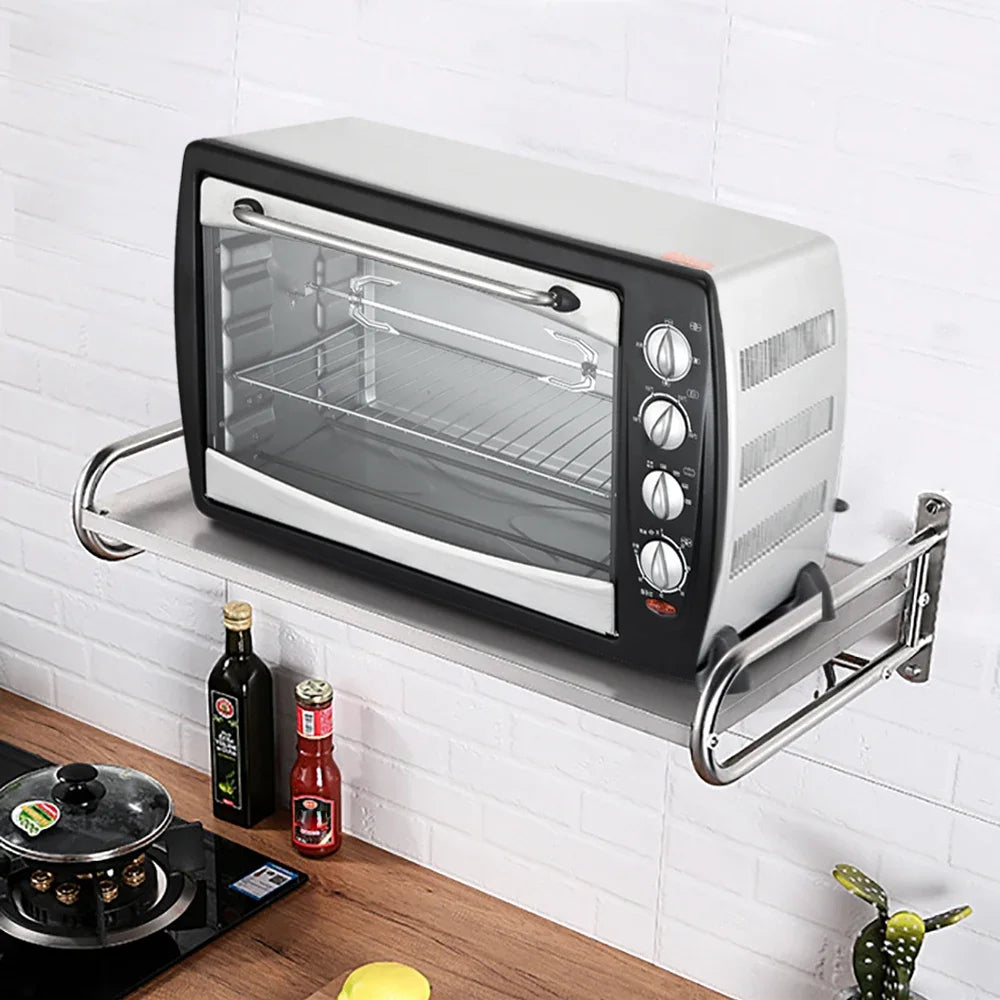 Stainless Steel Wall Mounted Microwave Oven Rack and Shelf