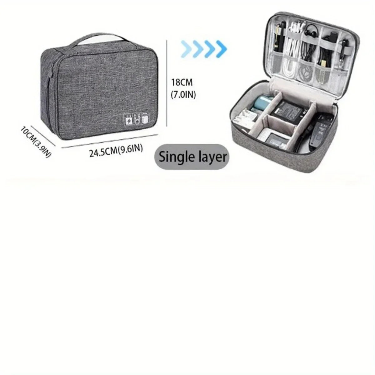 ATMDOGCN Travel Cable Organizer Bag Portable Electronics Storage Case