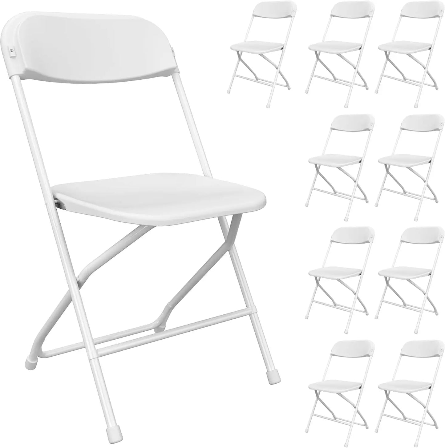 XMSJ 10 Pack Folding Chairs Portable Stackable Plastic Seats