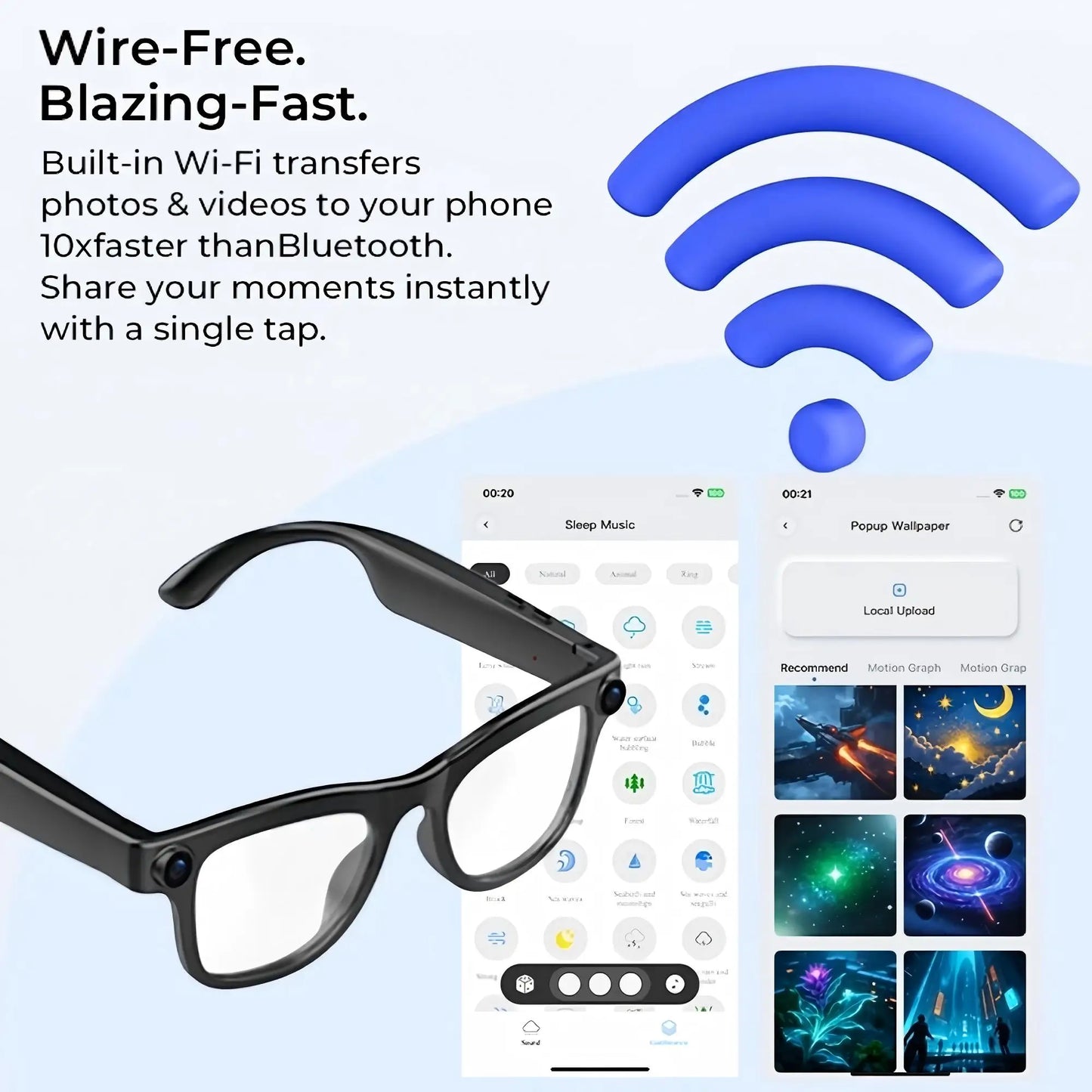 Giinova Smart Camera Glasses Dual Microphones Real Time Translation