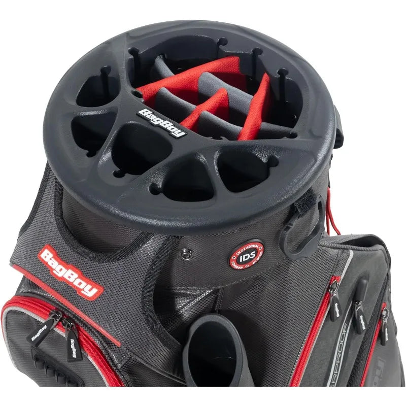 Revolver XP Cart ZP Golf Bag With 361 Degree Rotating Top Putter Tube Clip Lok And Grip Lok 9 Zip Pockets