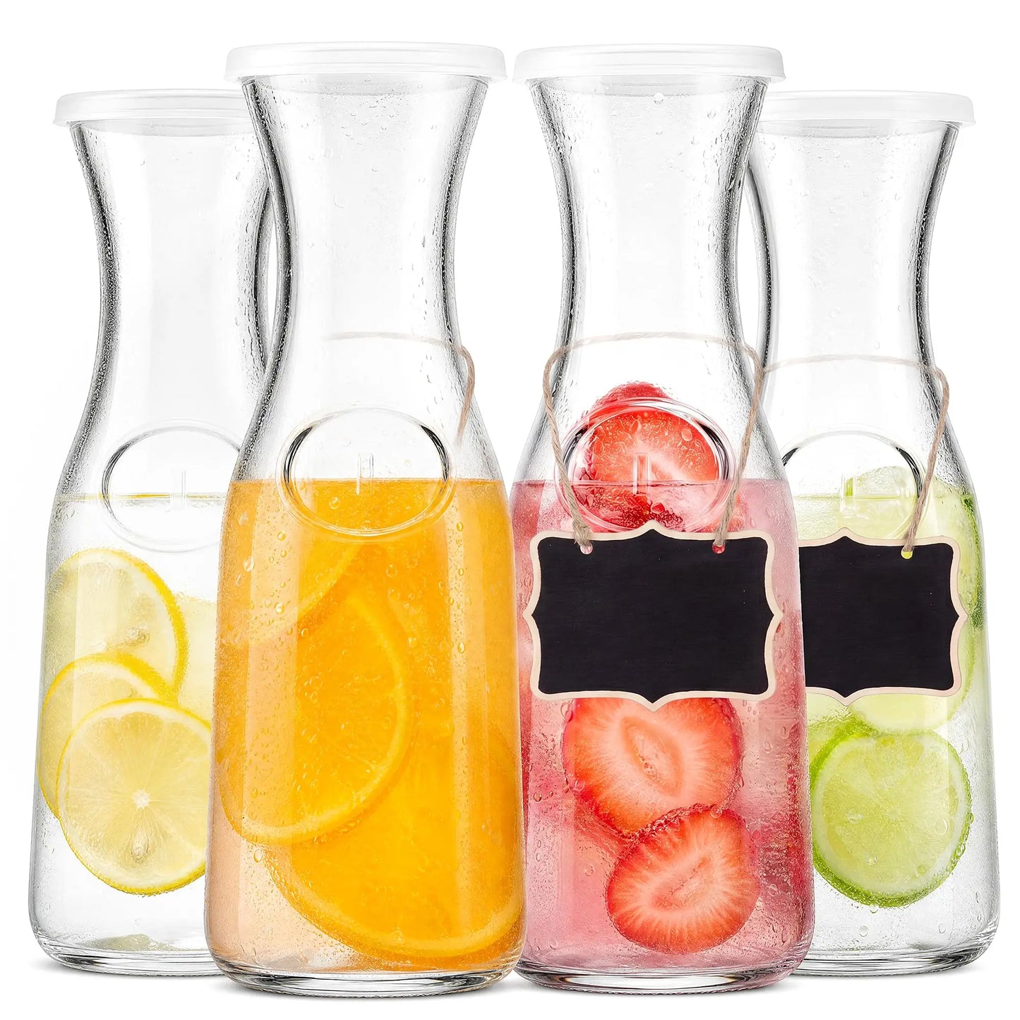 Glass Pitcher With Lid For Beverages And Cold Drinks
