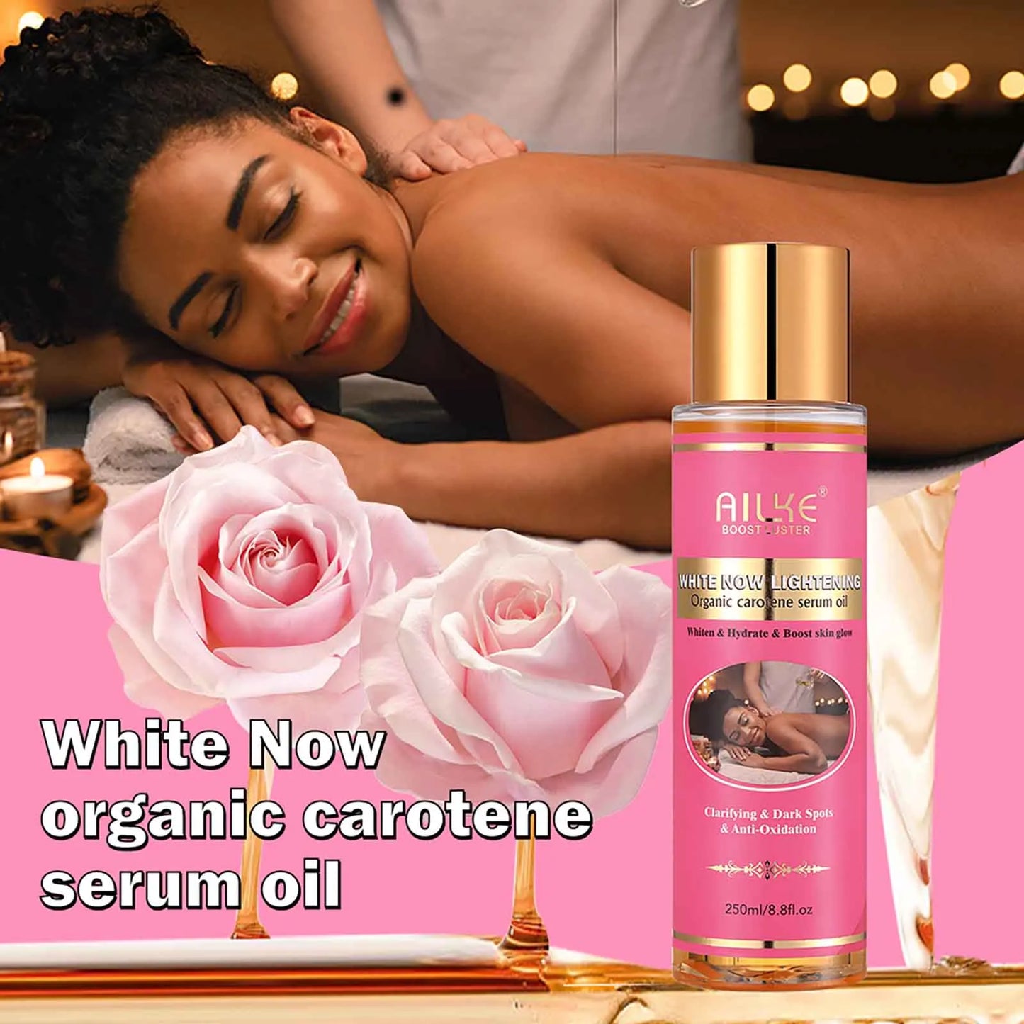 AILKE Natural Skin Glowing Set, Remove Acne, Darkness, Stains, Moisturizes, Lightening, Smooth, Improve Rough and Dry Skin