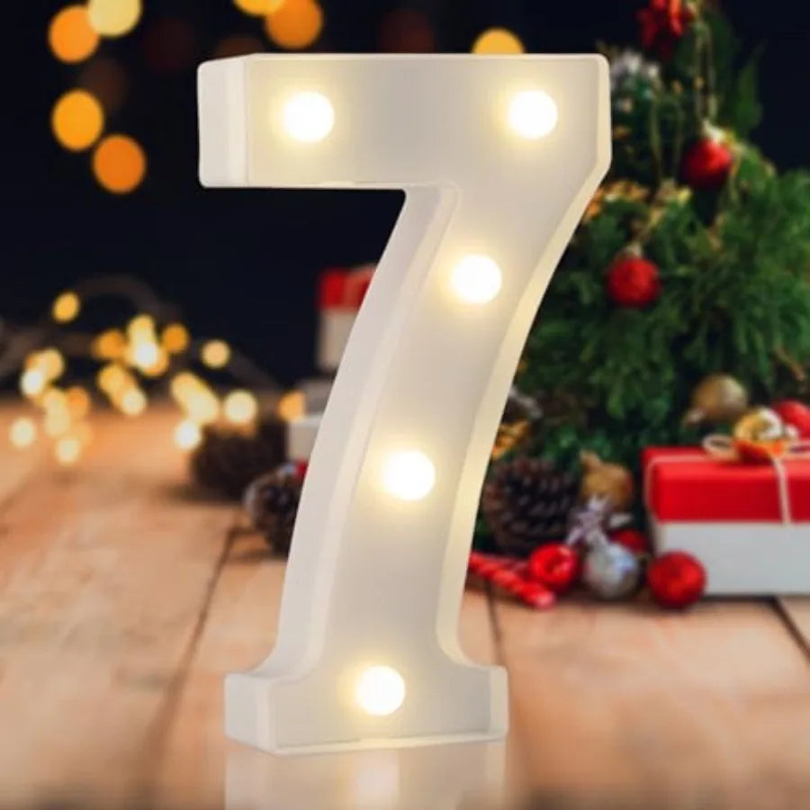 LED Marquee Numbers, 0-9 Light Up Letters, Battery Powered LED Letter Lights for Birthday Party, Christmas Night, Home, Bar, Gr