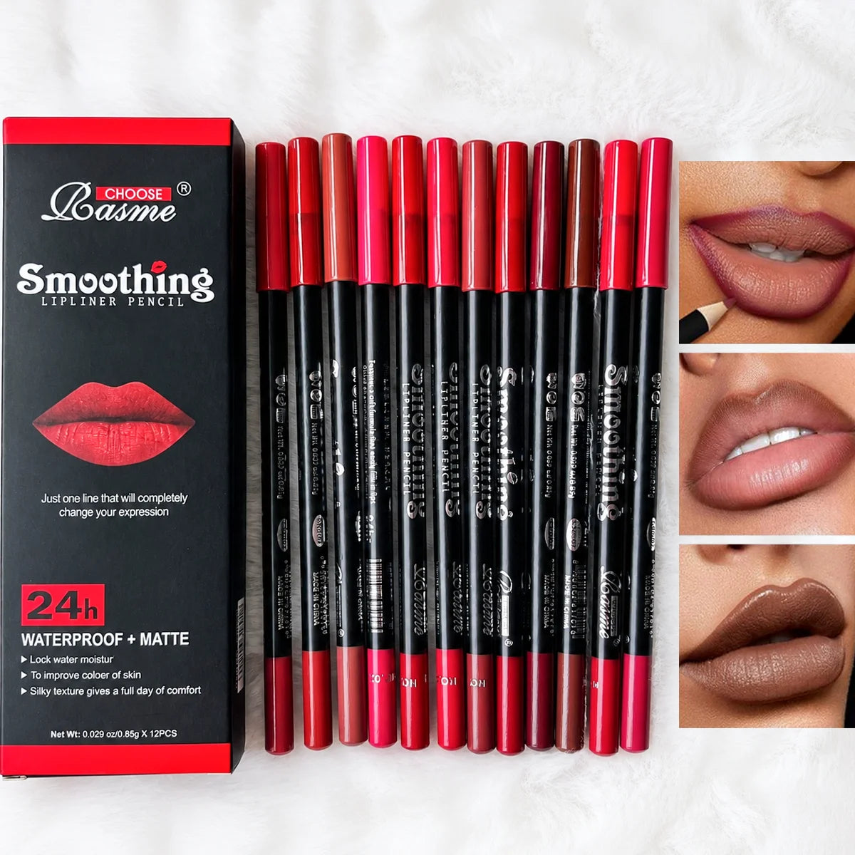 36Color Matte Lip Liner Pencil Set, Long Lasting Waterproof Smooth Lip Liners, Velvet Lip Pencils for Lips Makeup, Nude Red Brown Lip Liner Kit for Women Daily Party Cosmetics