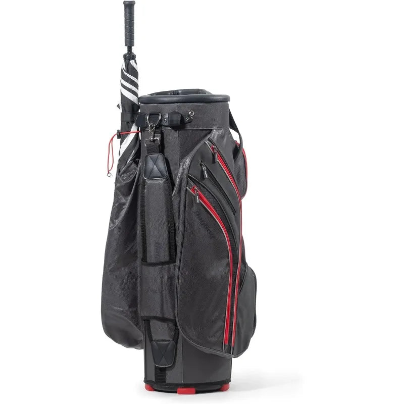 Revolver XP Cart ZP Golf Bag With 361 Degree Rotating Top Putter Tube Clip Lok And Grip Lok 9 Zip Pockets