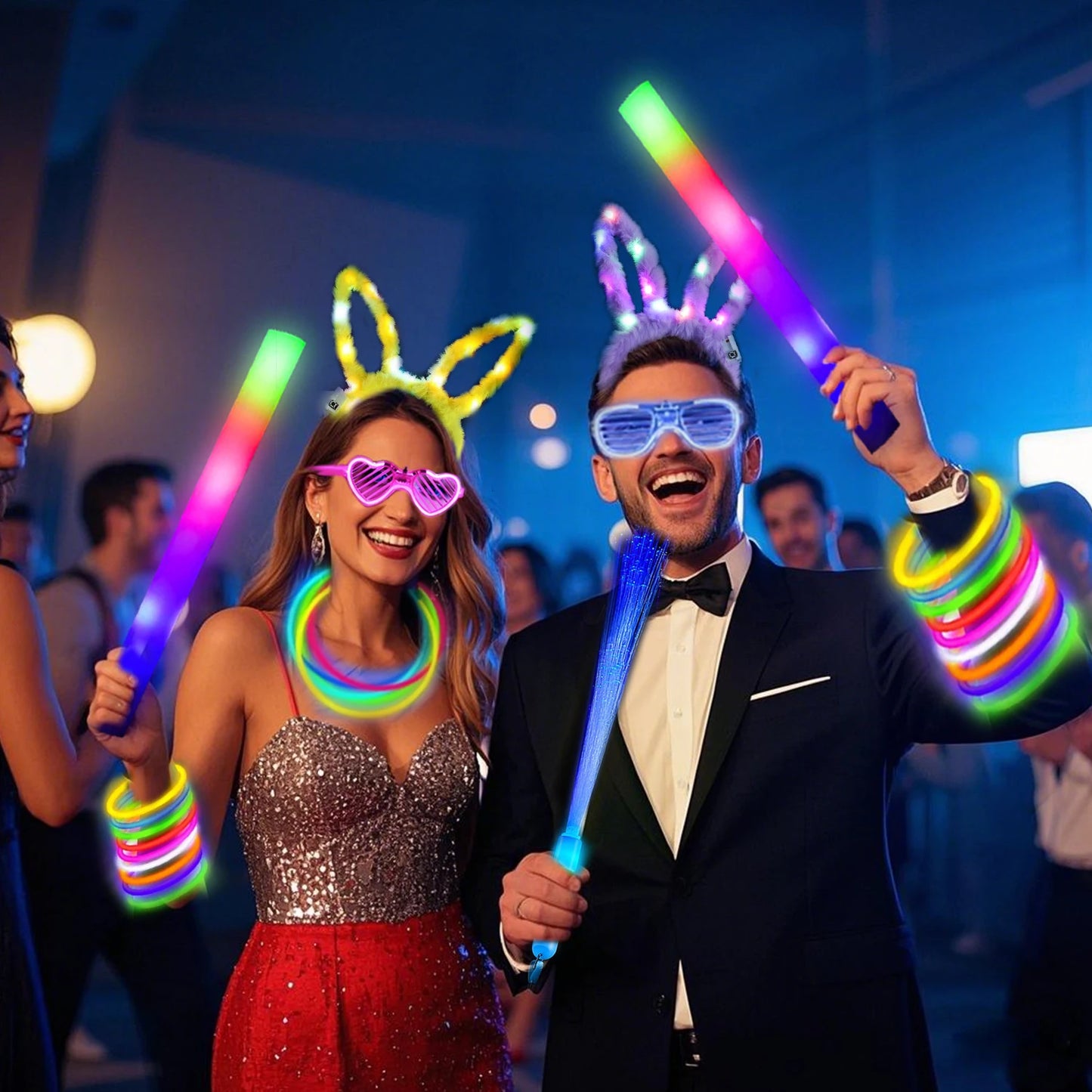 260Pcs Glow Party Decorations Set Neon Lights For Weddings Parties