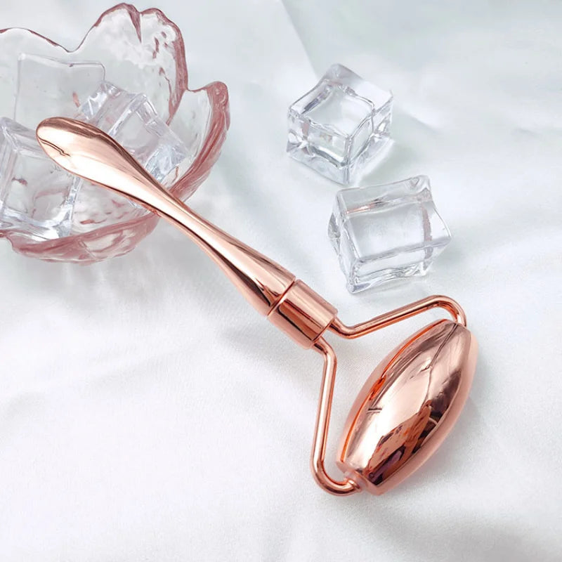 Stainless steel pointed roller spatula massage ball stone face roller massager to improve neck facial beauty skin care tool