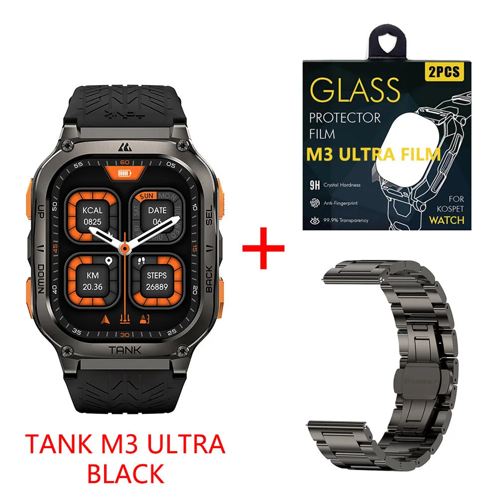 KOSPET Tank M3 Ultra GPS Smartwatch Calls Health Tracker Waterproof