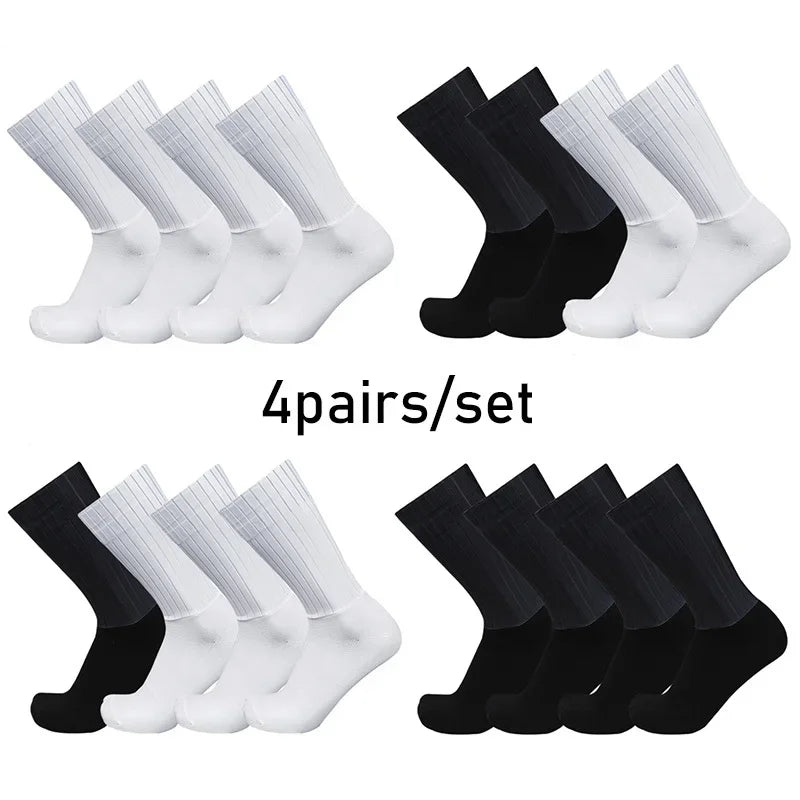 Cycling Silicone Non Slip Pro Racing Socks For Men