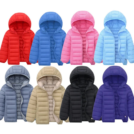 BOTEZAICN Kids Hooded Down Jacket Winter Outerwear Zipper Coat