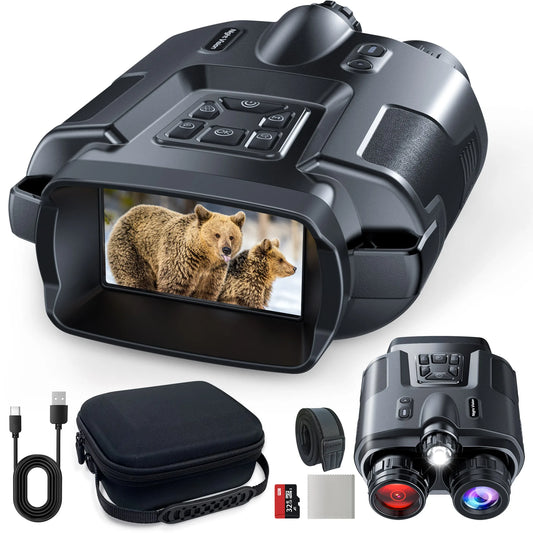 4K Night Vision Binoculars 3 Inch Screen 8X Digital Zoom With Tactical Light 5000mAh Rechargeable Infrared Night Goggle