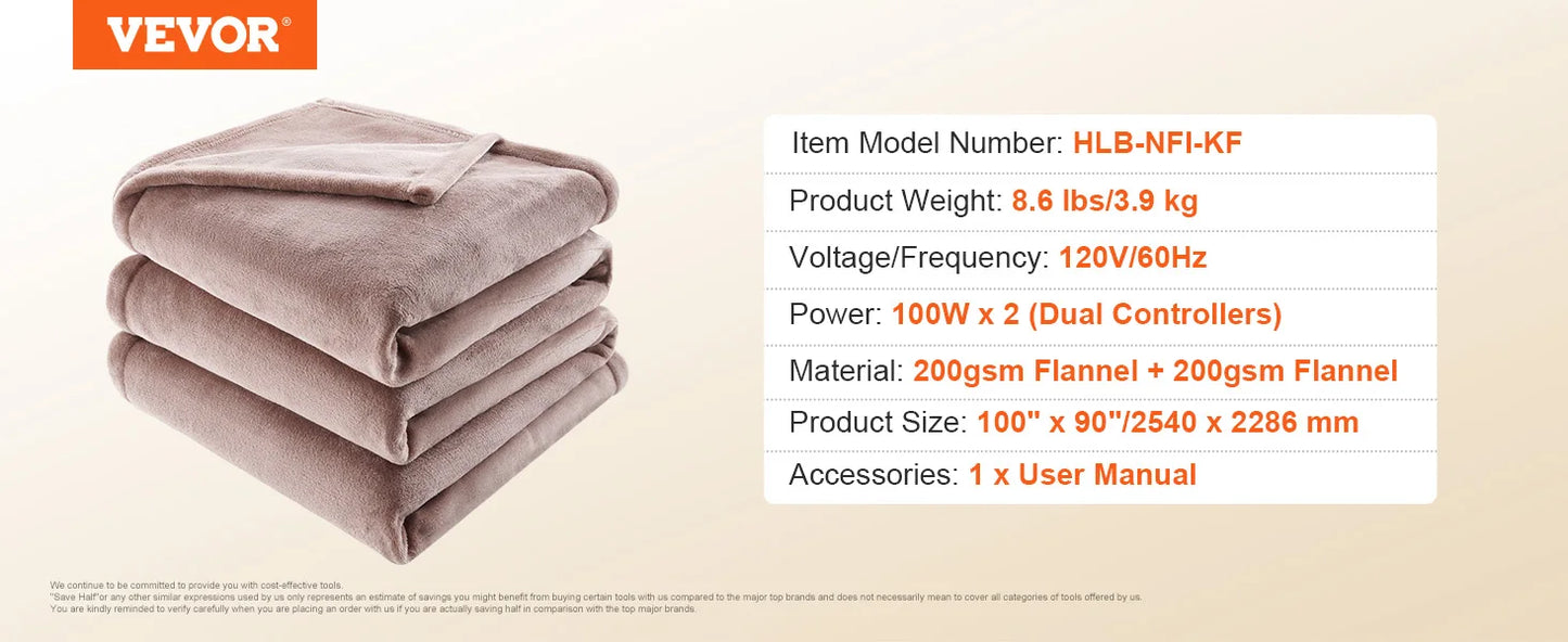 SucceBuy Heated Blanket Throw Flannel Sherpa 3 Hour Auto Off