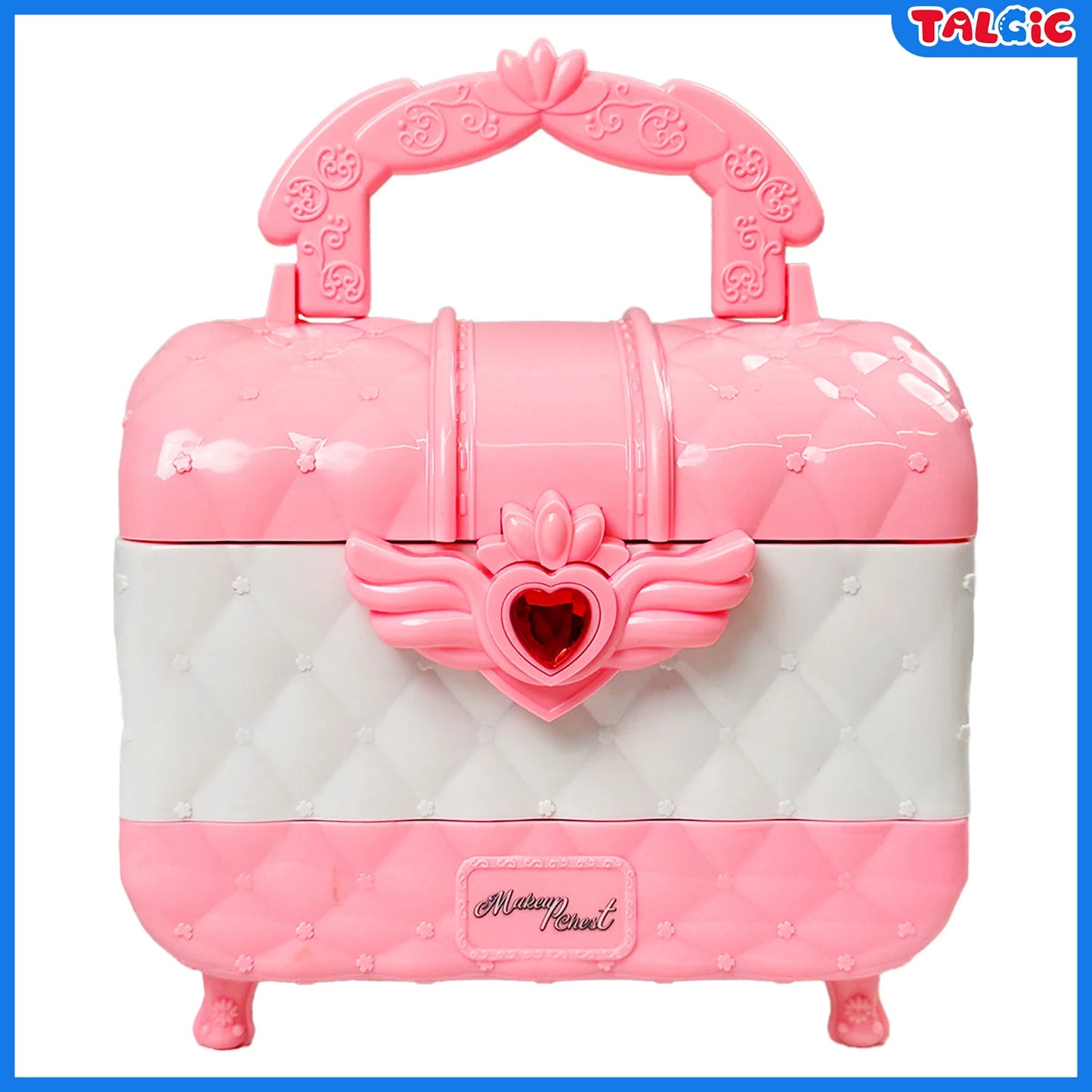 Kids Foldable Makeup Set For Girls Multi Layer Pretend Play Cosmetic Kit With Storage Box Educational Toy