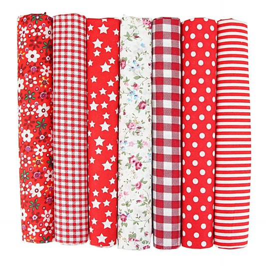 7Pcs 25x25cm Printed Cotton Fabric for Sewing Quilting Fabrics for Patchwork Needlework DIY Handmade Accessories