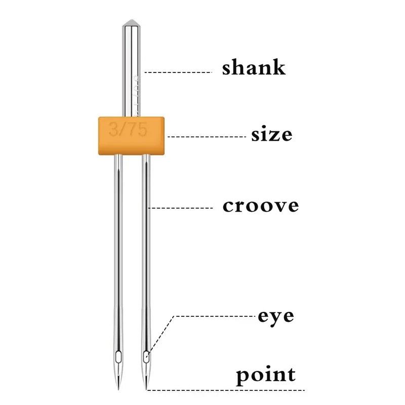 Double Twin Needles With Plastic Box For Household Sewing Machine