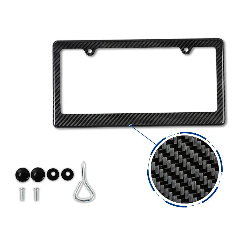 Universal US Standard Size Carbon Fiber Car License Plate Frame Cover Holder 16*32CM License Plate Frame Protection Parts