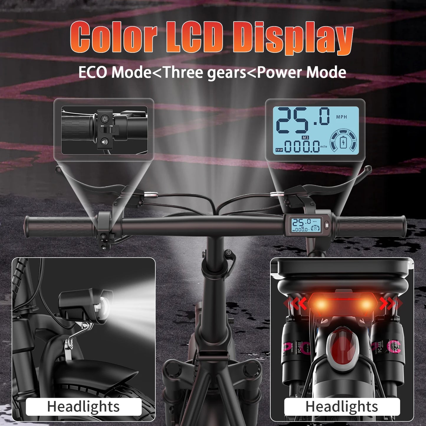 UPlee GQ8 Electric Bike 500W Foldable Fat Tire E-Bike