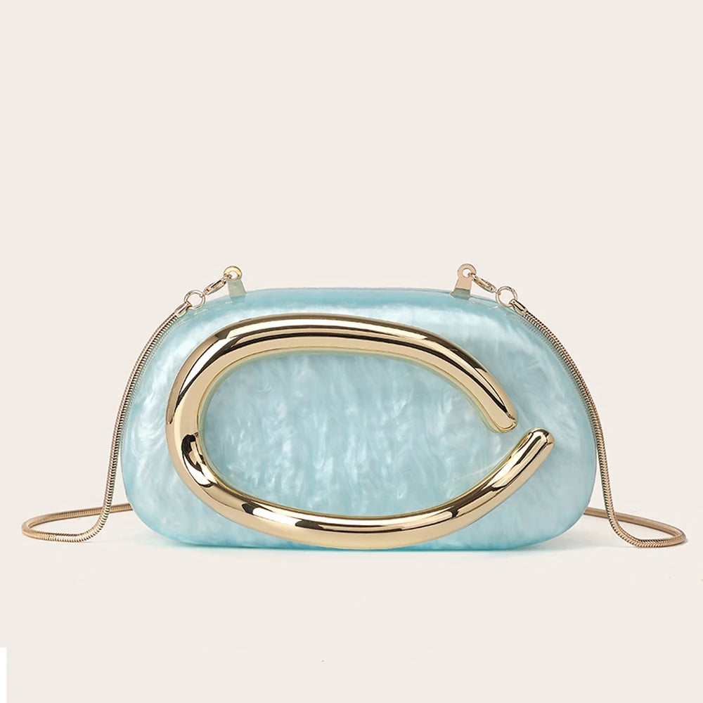 YYWCN Fashion Womens Bride Metal Clutch Bag Evening Party