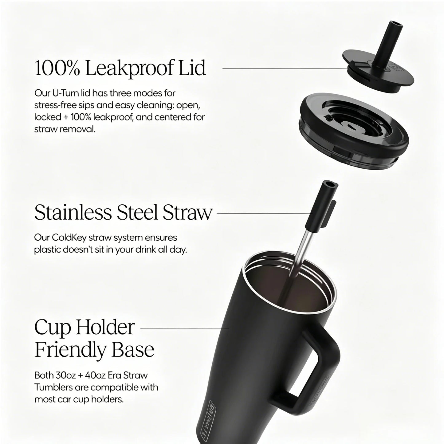 Brümate Era Leakproof Insulated Stainless Steel Handle Tumbler