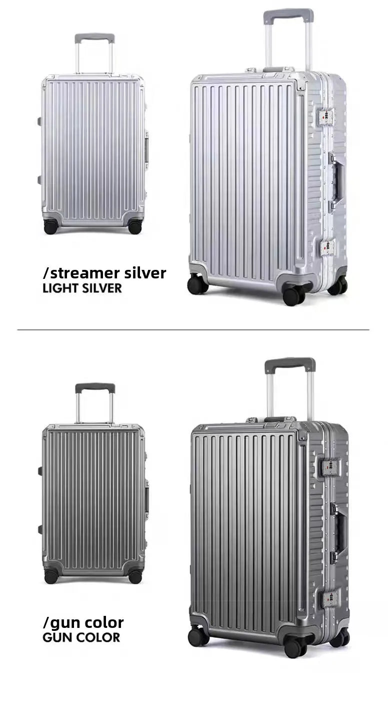 Ultra Sturdy Aluminum Frame Luggage Set With Universal Wheels
