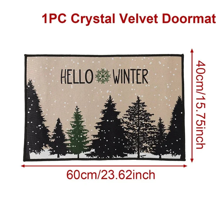 PATIMATE Christmas Welcome Doormat Outdoor Carpet For Home