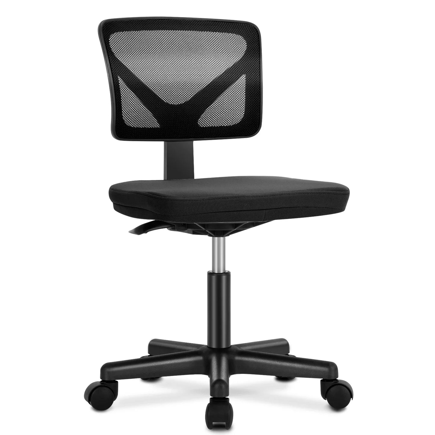 JHK Mesh Lumbar Support Armless Office Chair With Wheels Adjustable Height 360 Degree Rolling Swivel Computer Chair
