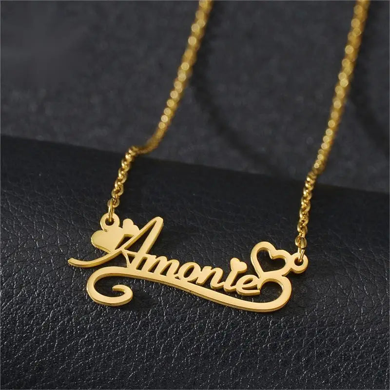 Hiyong Custom Name Jewelry Set Alphabet Necklace Bracelet