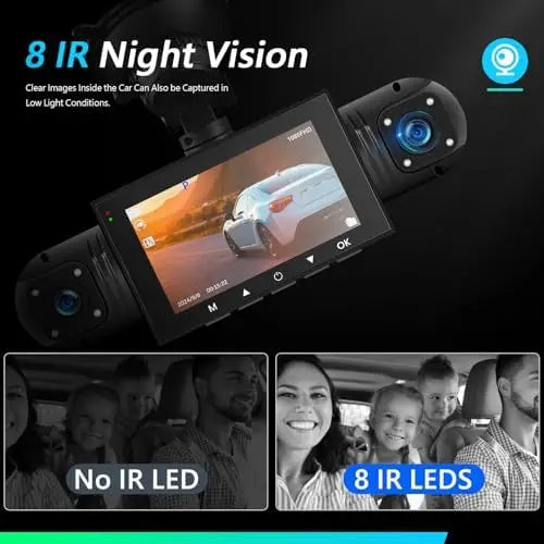YTYIN 360 Degree Dash Cam 4 Channel Night Vision Card