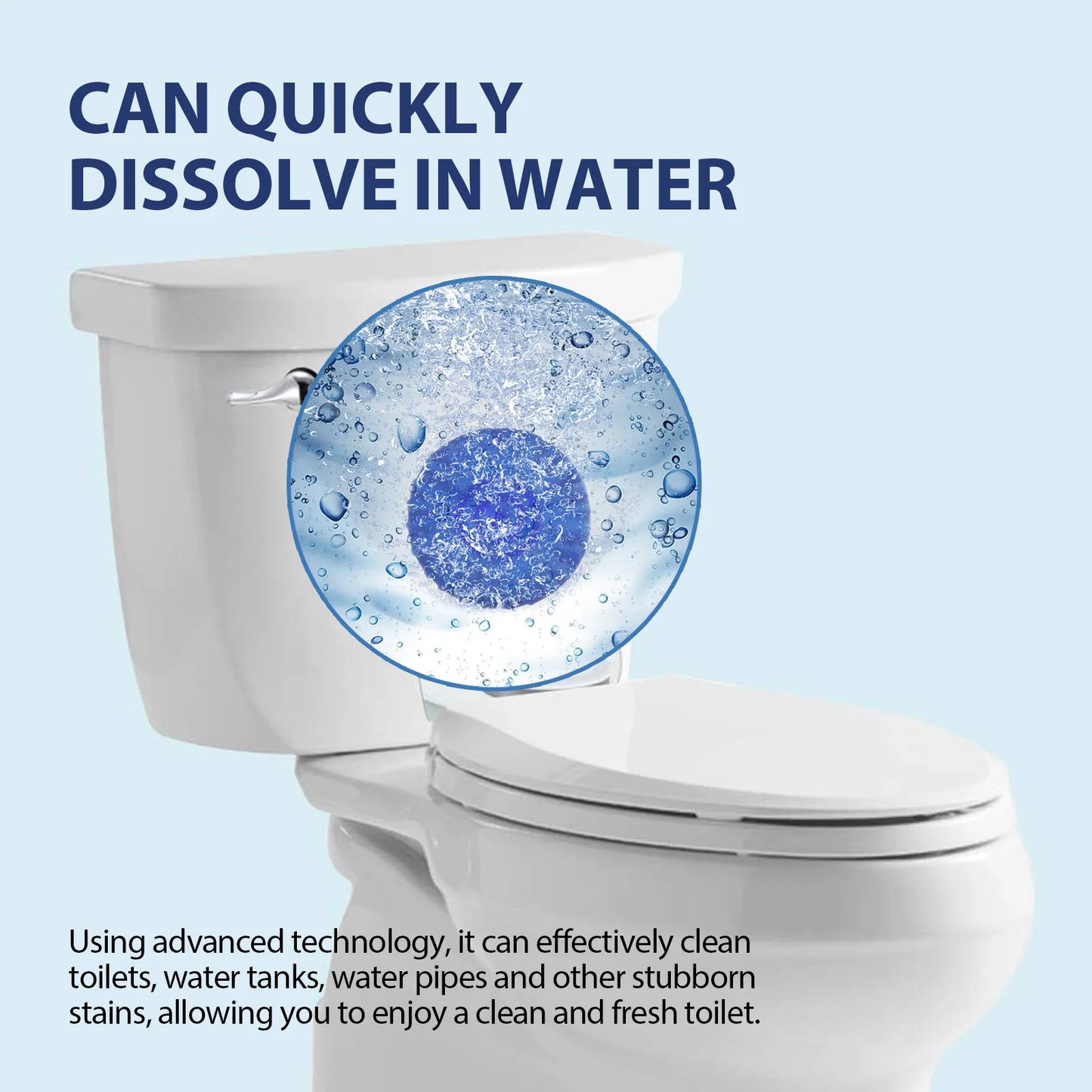 Jue-fish Blue Toilet Cleaner Tablets for Remove Yellow Stains Descale Reduce Bad Odors Refreshing Toilet Bowl Cleaner Tablets