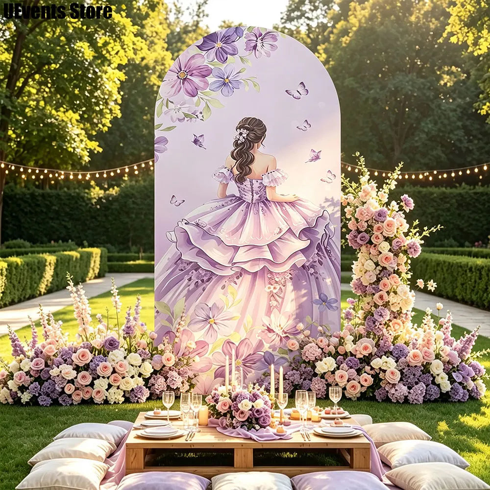 MicroPlush Double Sided Spandex Quinceanera Arch Backdrop Cover