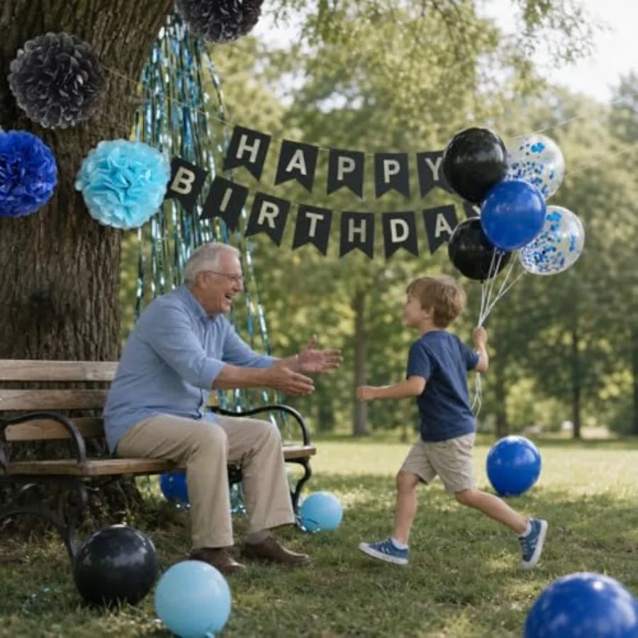 Boys Birthday Party Decorations Banner Balloons And Curtain Set