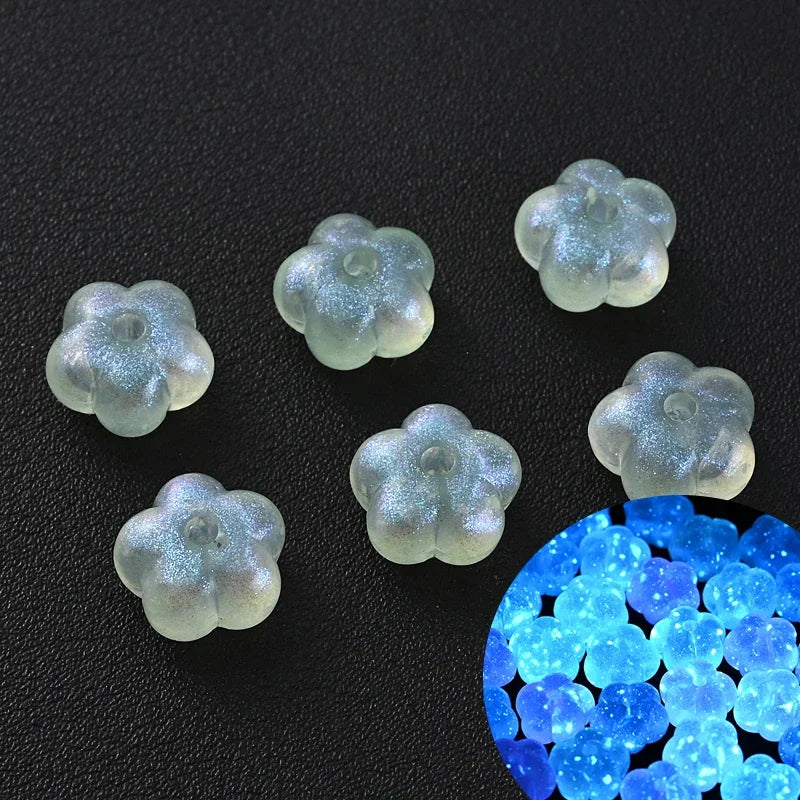 30Pcs Luminous Acrylic Beads 15mm Pentagram Loose Beads For Glow In The Dark Jewelry Making DIY Bracelet Necklace Earring