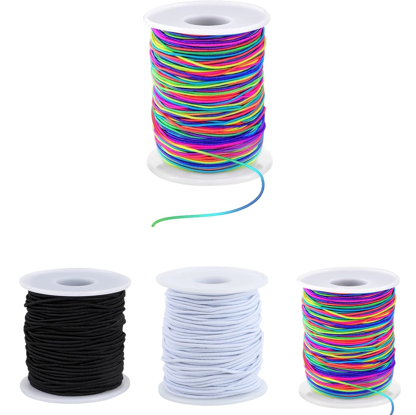 1Roll Stretchy Bracelet String, Sturdy Rainbow Elastic String Elastic Cord for Jewelry Making, Necklaces, Beading and Crafts