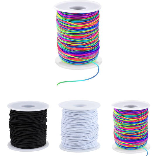 1Roll Stretchy Bracelet String, Sturdy Rainbow Elastic String Elastic Cord for Jewelry Making, Necklaces, Beading and Crafts