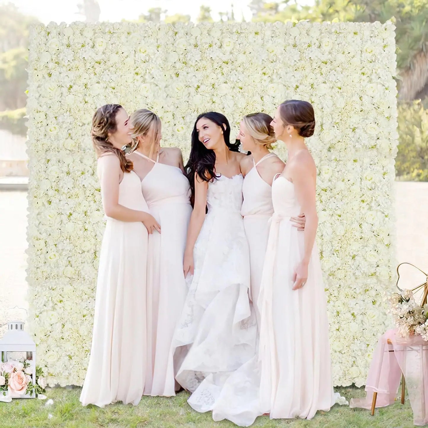 White Flower Wall Backdrop 24 Packs 3D Floral Rose Panels
