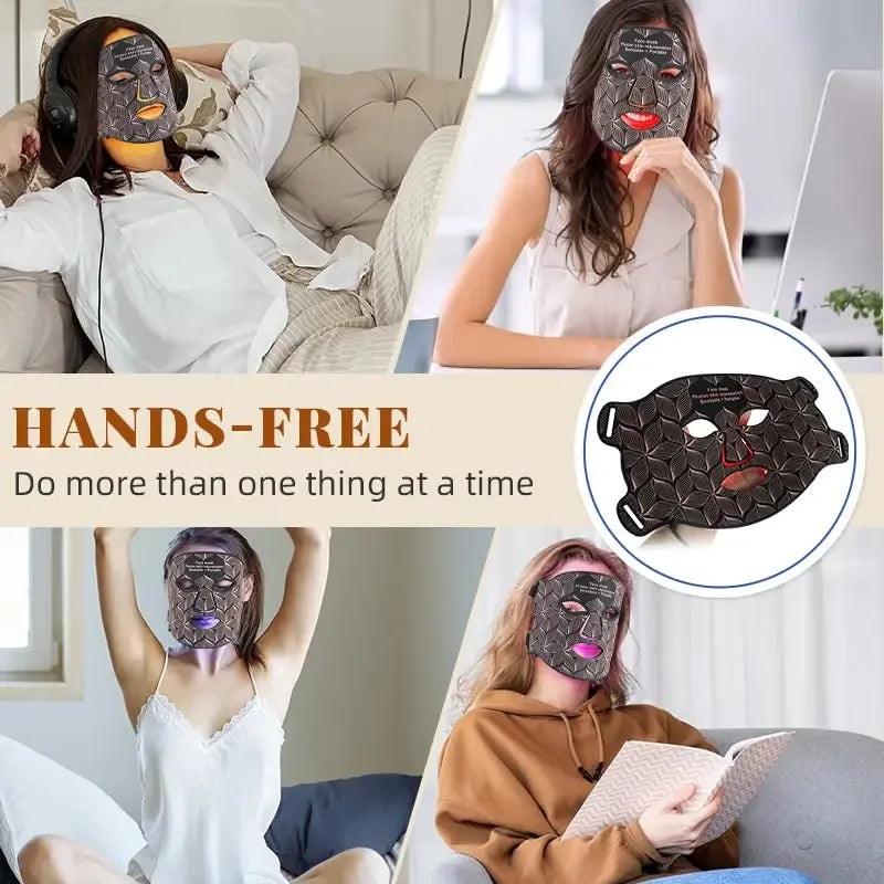 8 Colors LED Face Mask 850NM Near-infrared Red Light Therapy Beauty Mask for Anti-Aging Wrinkle Skin Rejuvenation Home Use