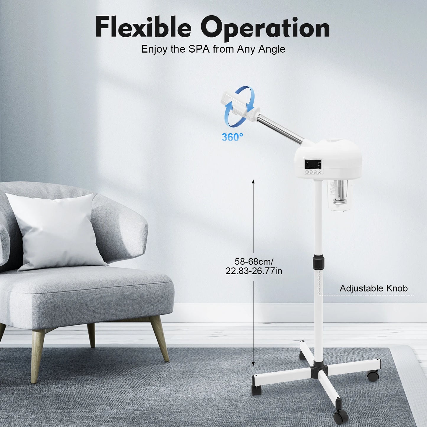 Bymaocar 750W Facial Steamer Ozone Hot Mist Skin Care