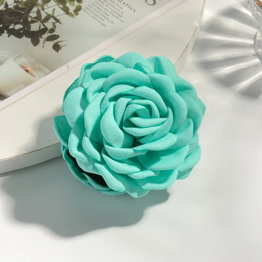 RaviMour Rose Flower Hair Claw Clips for Women Korean Style