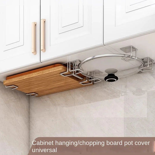 Stainless Steel Wall Mounted Storage Rack For Pots And Covers
