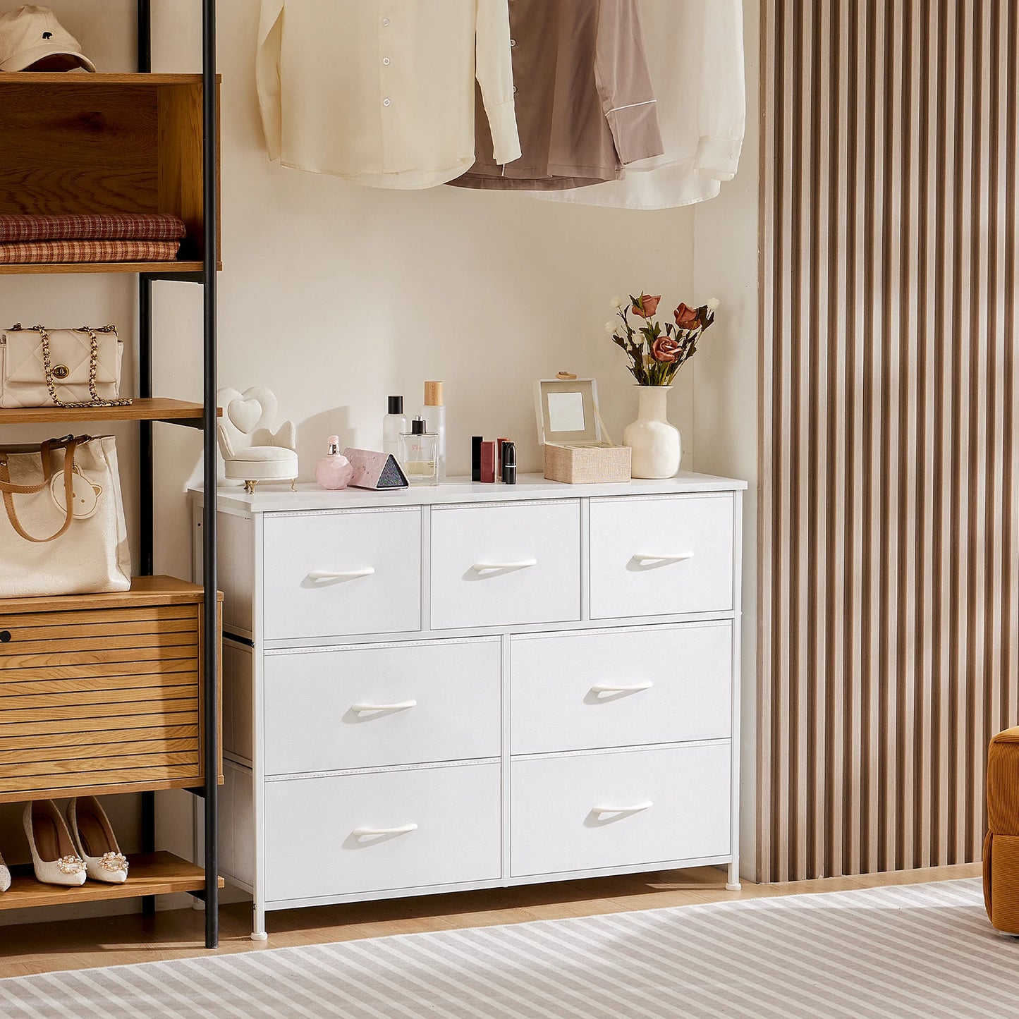 JHK Wardrobes For Bedroom With Fabric Drawers Chest Closet