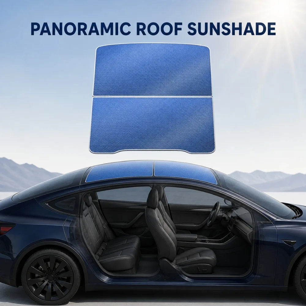 Ice Blue Roof Sunshade for Tesla Model 3 2017-2026 – Panoramic Glass Roof Sun Protection Cover, Interior Shade with Storage Bag